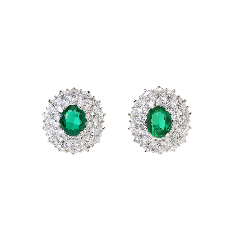 Smaragd round earrings by Pierre Luxury 